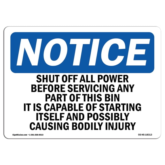 SignMission OS-NS-A-1824-V-15369 18 x 24 in. OSHA Notice Sign - Contains No Polychlorinated Biphenyls