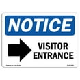 thumbnail image 1 of OSHA Notice Sign - Visitor Entrance [Right Arrow] |  Aluminum Sign | Protect Your Business, Construction Site, Warehouse & Shop Area |  Made in the USA, 1 of 6