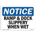 thumbnail image 1 of SignMission OS-NS-A-710-L-17979 7 x 10 in. OSHA Notice Sign - Ramp & Dock Slippery When Wet, 1 of 6