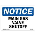 thumbnail image 1 of SignMission OS-NS-D-1014-L-14088 OSHA Notice Sign - Main Gas Valve Shutoff, 1 of 4