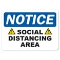thumbnail image 1 of SignMission OS-NS-D-1218-25597 Coronavirus Notice Sign - Caution Social Distancing Area, 1 of 4