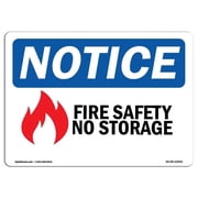 OSHA Notice Sign - Fire Safety No Storage Sign With Symbol | Decal | Protect Your Business, Construction Site |  Made in the USA