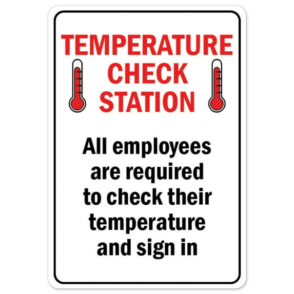 SignMission OS-NS-D-1824-25472 Covid-19 Notice Sign - Temperature Check Station