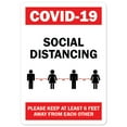 thumbnail image 1 of SignMission OS-NS-D-1824-25559 Notice Sign - Covid-19 Social Distancing Please Keep 6 ft. Away, 1 of 4