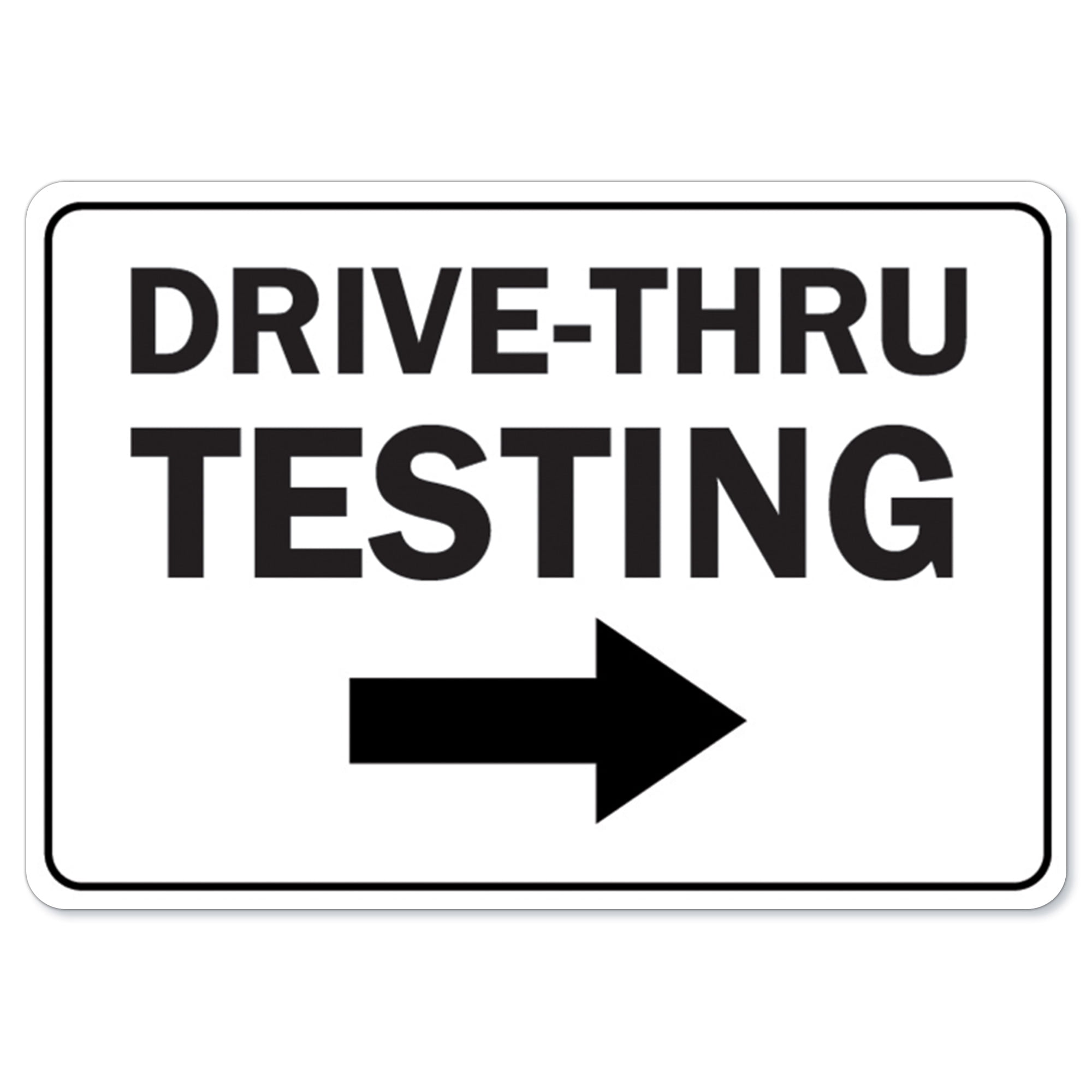 SignMission OS-NS-D-35-25416 Covid-19 Notice Sign - Drive-Thru Testing ...