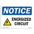 thumbnail image 1 of SignMission OS-NS-D-35-L-12041 Notice Energized Circuit with Symbol OSHA Decal Sign, 1 of 4