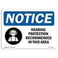 thumbnail image 1 of SignMission OS-NS-D-35-L-13374 OSHA Notice Sign - Hearing Protection Recommended with Symbol, 1 of 4