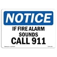 thumbnail image 1 of SignMission OS-NS-D-35-L-13601 OSHA Notice Sign - If Fire Alarm Sounds Call 911, 1 of 4
