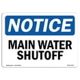 thumbnail image 1 of SignMission OS-NS-D-35-L-14100 Notice Main Water Shutoff OSHA Decal Sign, 1 of 4