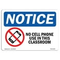 thumbnail image 1 of SignMission OS-NS-D-35-L-16027 OSHA Notice Sign - Notice No Cell Phone Use in This Classroom, 1 of 4