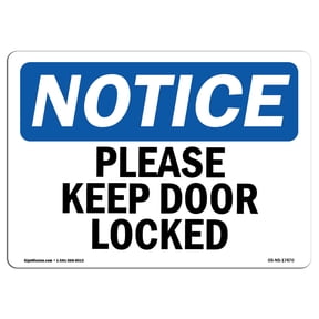 Please Lock Door Signs for Home Safety