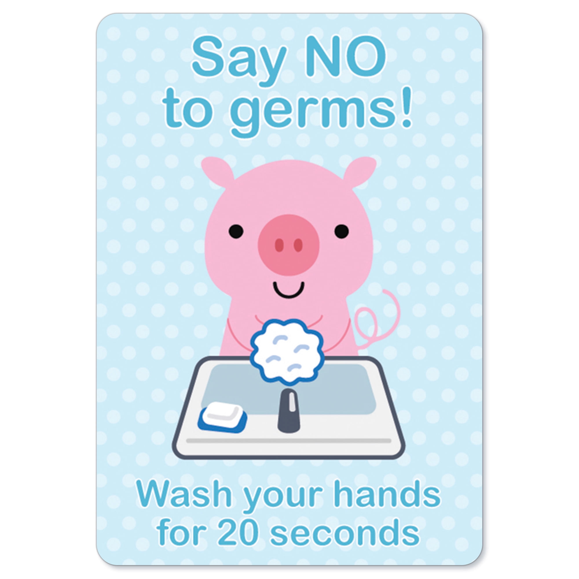 Asl Sign Germs SignMission OS-NS-D-710-25343 Public Safety Sign - Say No to Germs Wash ...