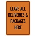 thumbnail image 1 of SignMission OS-NS-D-710-25520 Covid-19 Notice Sign - Leave All Deliveries & Packages Here, 1 of 4
