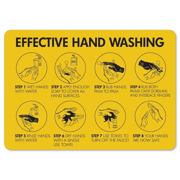 SignMission OS-NS-D-710-25593 Coronavirus Notice Sign - Effective Hand Washing