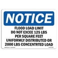 thumbnail image 1 of SignMission OS-NS-D-710-L-15683 OSHA Notice Sign - Floor Load Limit Do Not Exceed 125 Sign, 1 of 4