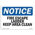thumbnail image 1 of SignMission OS-NS-P-1014-L-12580 OSHA Notice Sign - Fire Escape Ladder Keep Area Clear, 1 of 5