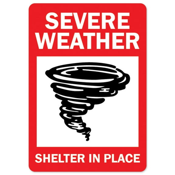 SignMission OS-NS-P-1218-25540 Covid-19 Notice Plastic Sign - Severe Weather Shelter in Place