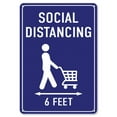 thumbnail image 1 of SignMission OS-NS-P-1218-25595 Coronavirus Notice Sign - Social Distancing 6 ft., 1 of 5