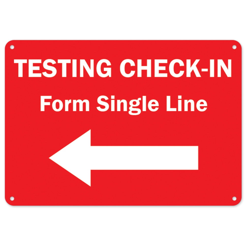 Support Health Testing Sign SignMission OS-NS-P-1824-25475 Covid-19 Notice Sign - Testing Check-in ...