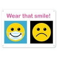 thumbnail image 1 of Public Safety Sign - Wear That Smile Mask | Plastic Sign | Protect Your Business, Municipality, Home & Colleagues | Made in the USA, 1 of 5