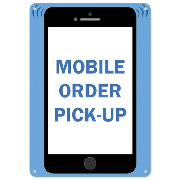SignMission OS-NS-P-710-25524 Covid-19 Notice Sign - Mobile Order Pick Up