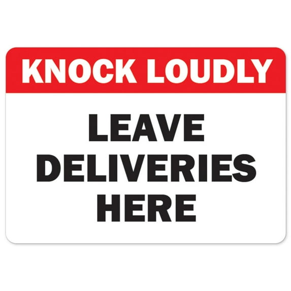 SignMission OS-NS-P-710-25527 Covid-19 Notice Sign - Knock Loudly Leave Deliveries Here