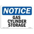 thumbnail image 1 of SignMission OS-NS-P-710-L-12993 Notice Gas Cylinder Storage OSHA Plastic Sign, 1 of 5