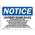 thumbnail image 1 of SignMission OS-NS-P-710-L-13983 Notice Laundry Room Rules for Residents Use Only OSHA Plastic Sign, 1 of 5
