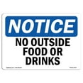 thumbnail image 1 of SignMission OS-NS-P-710-L-14715 7 x 10 in. OSHA Notice Sign - No Outside Food or Drinks, 1 of 5
