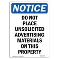 thumbnail image 1 of SignMission OS-NS-P-710-V-11337 OSHA Notice Sign - Do Not Place Unsolicited Advertising, 1 of 5