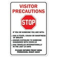 thumbnail image 1 of SignMission OS-NS-RD-1014-25484 Covid-19 Notice Sign - Stop Visitor Precautions, 1 of 4