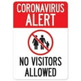 thumbnail image 1 of SignMission OS-NS-RD-1014-25552 Covid-19 Notice Sign - Coronavirus Alert No Visitors Allowed, 1 of 4
