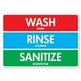 thumbnail image 1 of SignMission OS-NS-RD-1014-25590 Coronavirus Notice Sign - Wash, Rinse, Sanitize Signs, 1 of 4