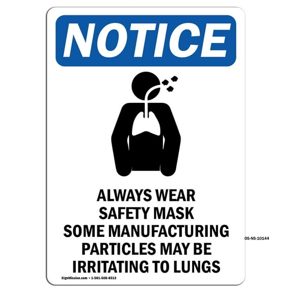 SignMission OS-NS-RD-1014-V-10144 OSHA Notice Sign - Always Wear Safety