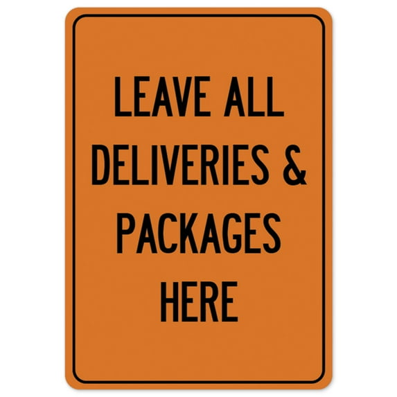 SignMission OS-NS-RD-1218-25520 Covid-19 Notice Sign - Leave All Deliveries & Packages Here