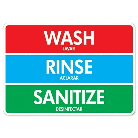 SignMission OS-NS-RD-1218-25590 Coronavirus Notice Sign - Wash, Rinse, Sanitize Signs
