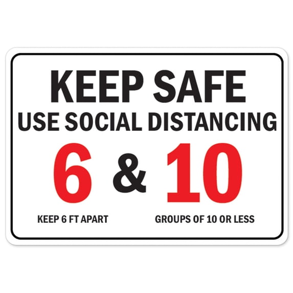 SignMission OS-NS-RD-1824-25523 Covid-19 Notice Sign - Keep Safe Use Social Distancing