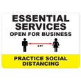 thumbnail image 1 of SignMission OS-NS-RD-1824-25537 Covid-19 Notice Sign - Essential Services Open for Business, 1 of 4