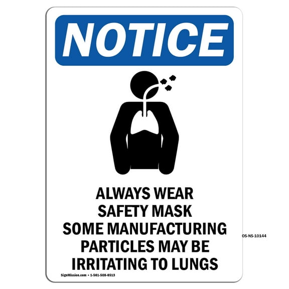 SignMission OS-NS-RD-1824-V-10144 OSHA Notice Sign - Always Wear Safety