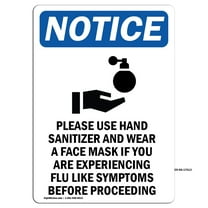 SignMission OS-NS-RD-1824-V-17613 OSHA Notice Sign - Please Use Sanitizer