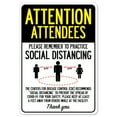 thumbnail image 1 of SignMission OS-NS-RD-710-25398 Covid-19 Notice Sign - Attention Attendees Practice Social Distancing, 1 of 5