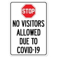 thumbnail image 1 of SignMission OS-NS-RD-710-25525 Covid-19 Notice Sign - Stop No Visitors Allowed Due to Covid-19, 1 of 4