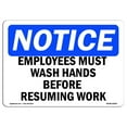 thumbnail image 1 of SignMission OS-NS-RD-710-L-12014 OSHA Notice Sign - Employees Wash Hands Before Work, 1 of 4