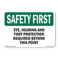 thumbnail image 1 of OSHA SAFETY FIRST Sign - Face Mask And Gloves Must Be Worn When Handling | Aluminum Sign | Protect Your Business, Work Site, Warehouse | Made in the USA, 1 of 6