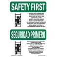 thumbnail image 1 of SignMission OS-SF-A-1824-L-10736 18 x 24 in. OSHA Safety First Sign - Always Face Ladder Safety Bilingual, 1 of 6