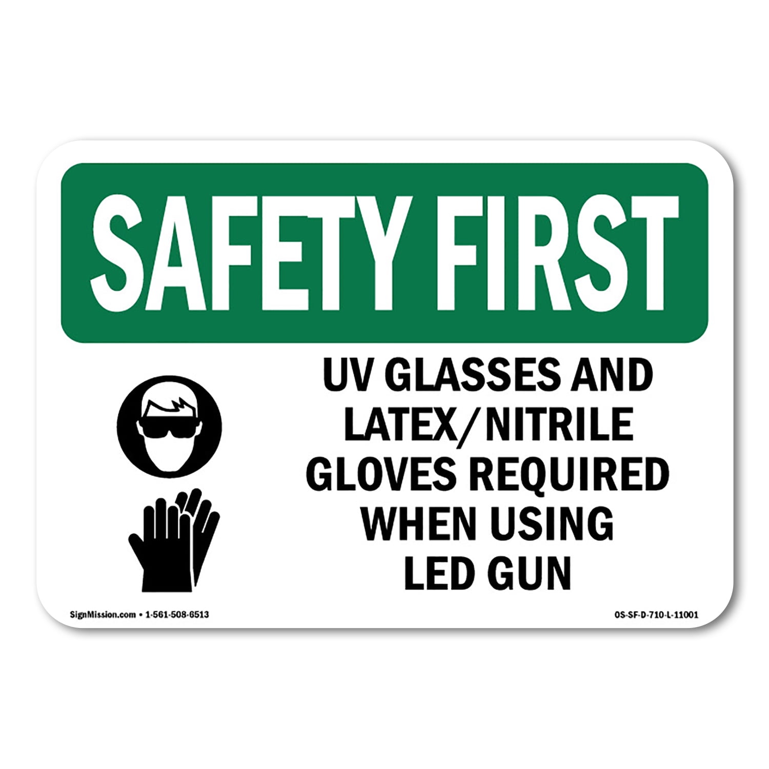 SignMission OS-SF-A-1824-L-11001 18 x 24 in. OSHA Safety First Sign ...