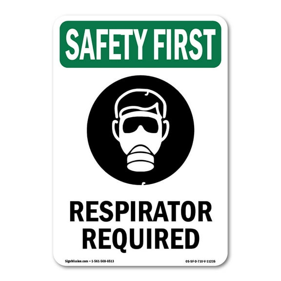 SignMission OS-SF-RD-1014-V-11235 OSHA Safety First Sign with Symbol