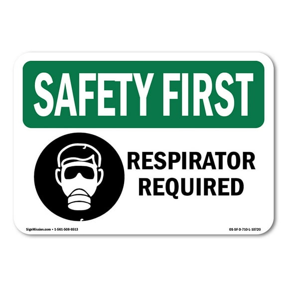 SignMission OS-SF-RD-1218-L-10720 OSHA Safety First Sign with Symbol