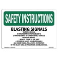 thumbnail image 1 of OSHA SAFETY INSTRUCTIONS Sign - Blasting Signals Warning Signal 5 Minutes | Aluminum Sign | Protect Your Business, Work Site, Warehouse | Made in the USA, 1 of 6