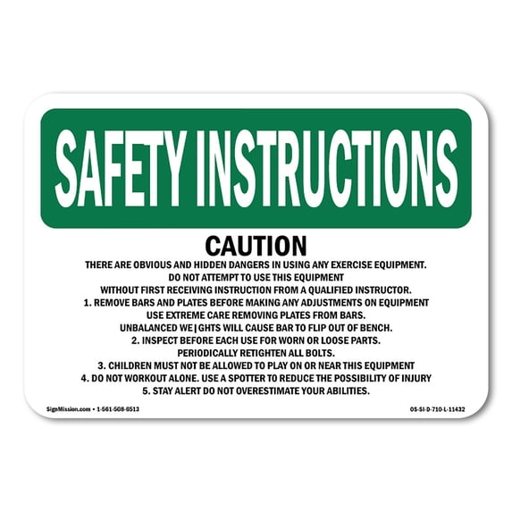 SignMission OS-SI-A-1824-L-11432 18 x 24 in. OSHA Safety Instructions Sign - Caution There Are Obvious & Hidden Dangers